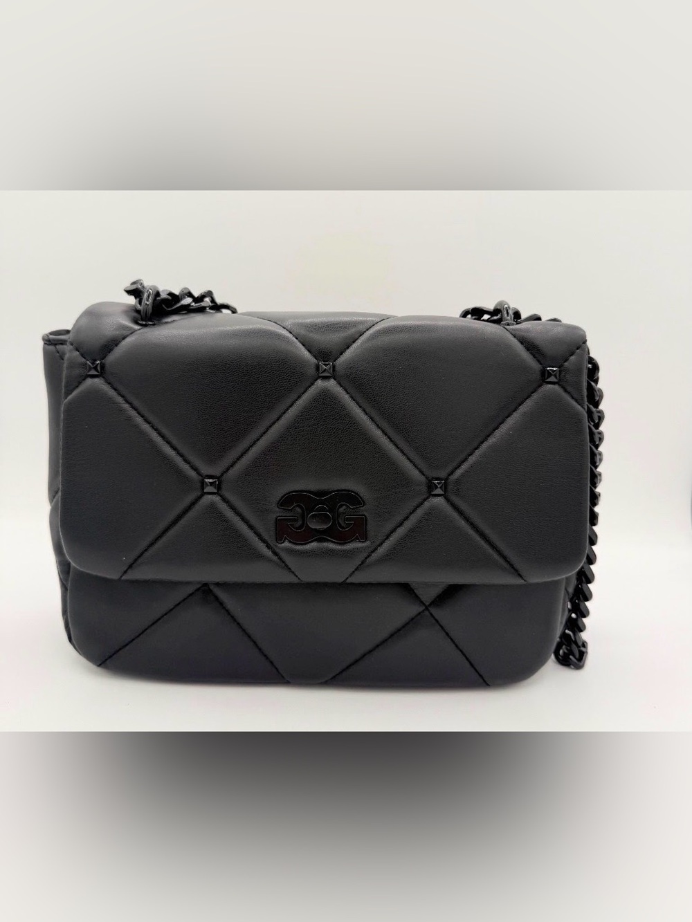 NWT Gilda Paris Black Quilted Chain-Handle Crossbody Bag